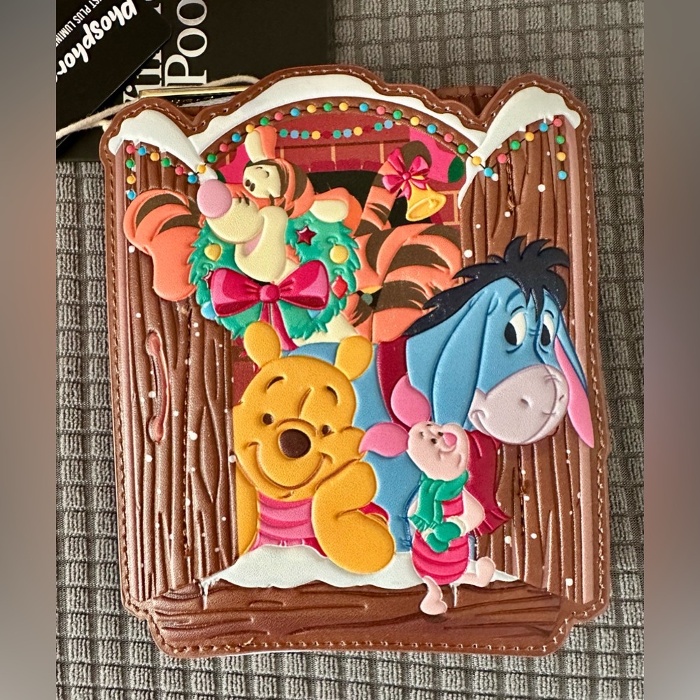 Loungefly Disney Winnie the Pooh Snow Cabin Figural GITD Zip Around Wallet